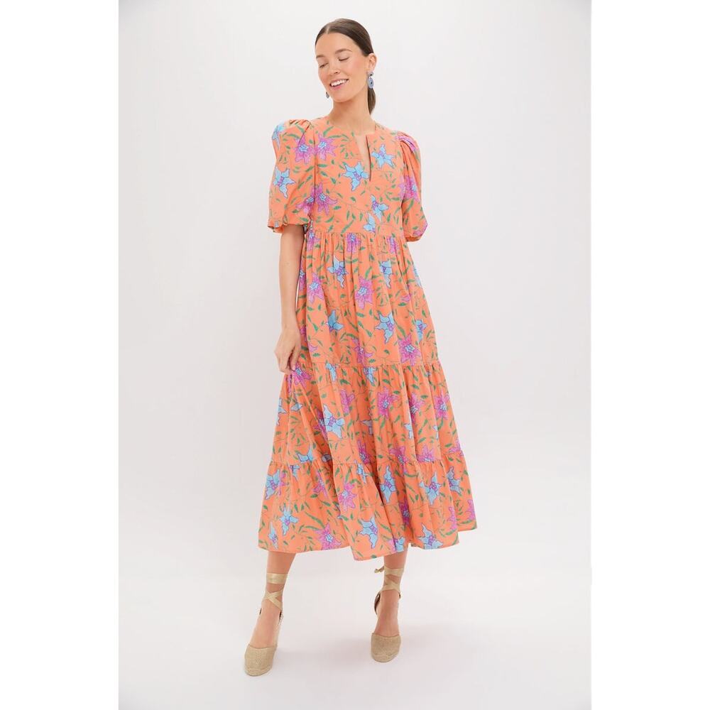 HYACINTH HOUSE Orange Multi Floral Cisco Maxi Dress Size XS NWT
